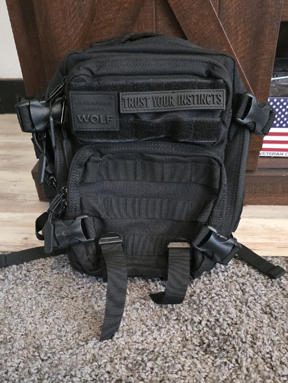 WOLF Black Tactical 9l Backpack